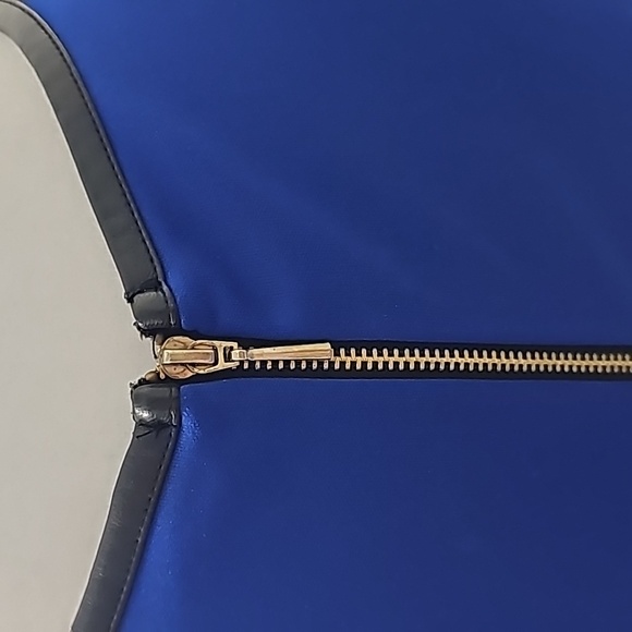 Worthington Color Block knee-Length Black and Blue Size 4 - Picture 5 of 10